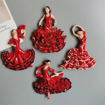 Испания фламенко магнити за хладилник испанска танцьорка туристически сувенир декор занаятчийски магнитен стикер за хладилник колекция подаръци