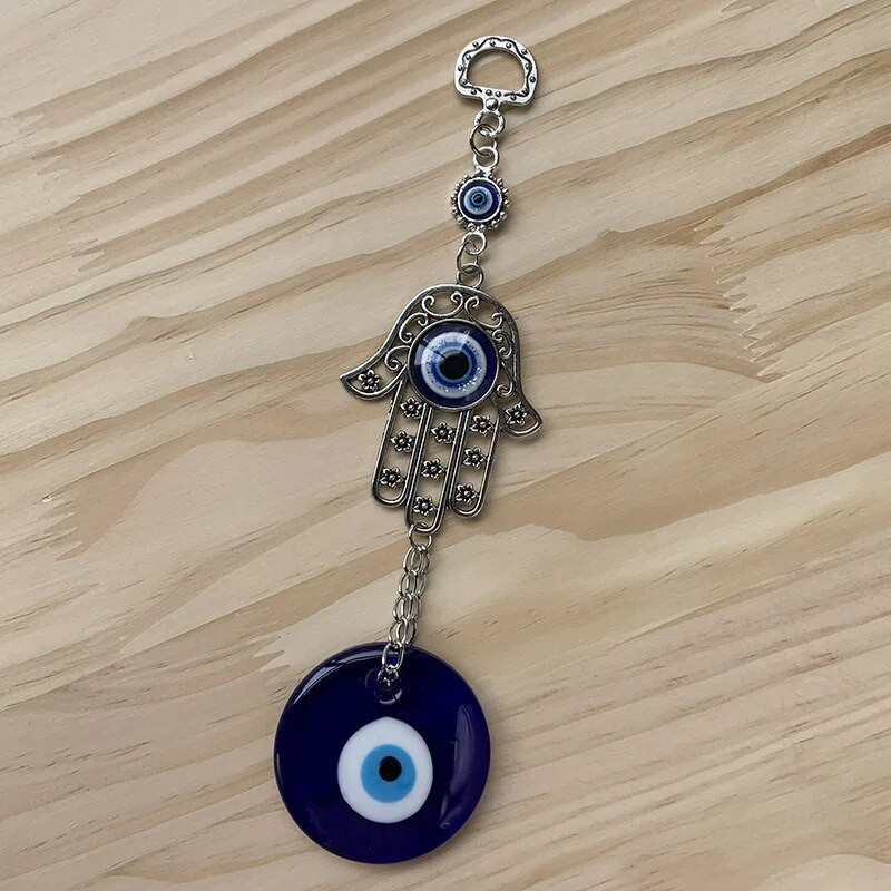Zidni privjesak Amulet Lucky Charm Blagoslov Zaštitni dar Tursko plavo zlo oko Hamsa ručni cvijet za uređenje doma