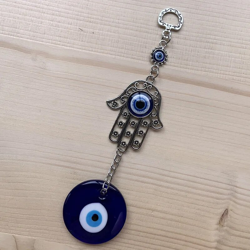Zidni privjesak Amulet Lucky Charm Blagoslov Zaštitni dar Tursko plavo zlo oko Hamsa ručni cvijet za uređenje doma