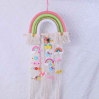 Naujas 1 vnt plaukų juostos laikymo diržas Barrette laikiklis plaukų segtukai laikiklis plaukų laikiklis „pasidaryk pats“ vaivorykštės dekoras, pakabinamas prie sienos namų dekoras