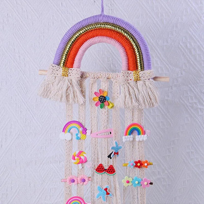 Naujas 1 vnt plaukų juostos laikymo diržas Barrette laikiklis plaukų segtukai laikiklis plaukų laikiklis „pasidaryk pats“ vaivorykštės dekoras, pakabinamas prie sienos namų dekoras