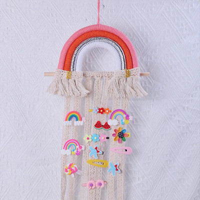 Naujas 1 vnt plaukų juostos laikymo diržas Barrette laikiklis plaukų segtukai laikiklis plaukų laikiklis „pasidaryk pats“ vaivorykštės dekoras, pakabinamas prie sienos namų dekoras