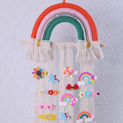 Naujas 1 vnt plaukų juostos laikymo diržas Barrette laikiklis plaukų segtukai laikiklis plaukų laikiklis „pasidaryk pats“ vaivorykštės dekoras, pakabinamas prie sienos namų dekoras