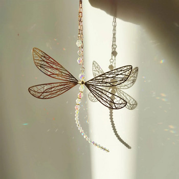 Dragonfly Στολίδι Παράθυρο Exquisite Wings Crystal Sun Catcher κρεμαστό σταγόνα για εξωτερική διακόσμηση εσωτερικού κήπου
