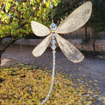 Dragonfly Ornament Window Изящни крила Crystal Sun Catcher Висулка Висяща капка за външна декорация на вътрешна градина