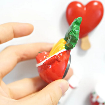 Κόκκινο Μαγνήτες Ψυγείου Τροφίμων Τσαγιέρα Crossaint Γάλα Ντομάτα Ψυγείο Μαγνητικά αυτοκόλλητα Διακοσμητικά σπιτιού Δημιουργικό δώρο κουζίνας