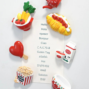 Κόκκινο Μαγνήτες Ψυγείου Τροφίμων Τσαγιέρα Crossaint Γάλα Ντομάτα Ψυγείο Μαγνητικά αυτοκόλλητα Διακοσμητικά σπιτιού Δημιουργικό δώρο κουζίνας