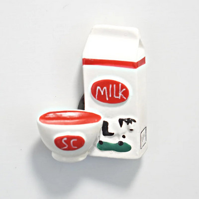 Raudoni maisto šaldytuvo magnetai Arbatinukas Crossaint Milk Pomidorų Šaldytuvas Magnetiniai lipdukai Namų puošmenos Kūrybiška virtuvės dovana