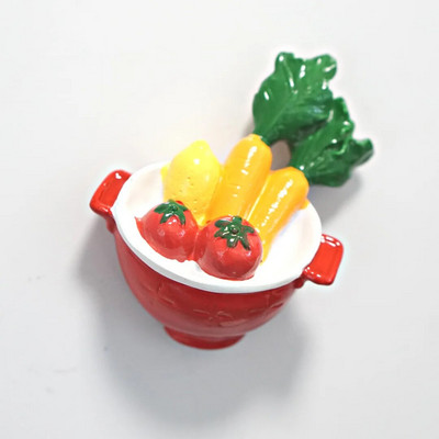 Raudoni maisto šaldytuvo magnetai Arbatinukas Crossaint Milk Pomidorų Šaldytuvas Magnetiniai lipdukai Namų puošmenos Kūrybiška virtuvės dovana