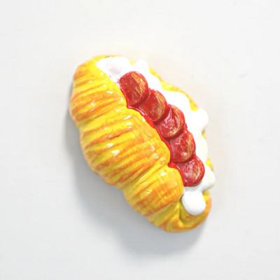 Raudoni maisto šaldytuvo magnetai Arbatinukas Crossaint Milk Pomidorų Šaldytuvas Magnetiniai lipdukai Namų puošmenos Kūrybiška virtuvės dovana