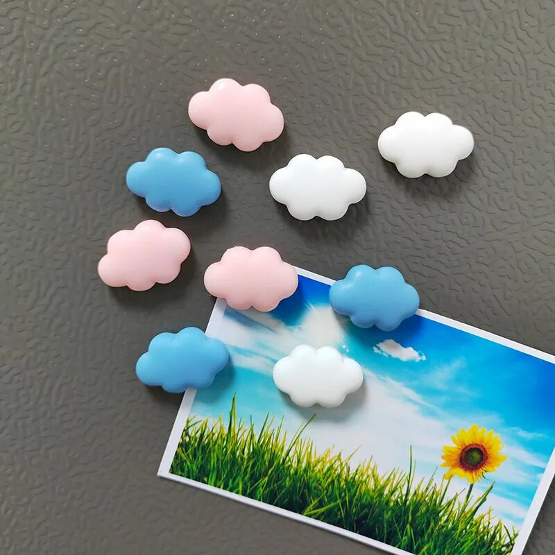 5 τμχ Resin Cloud 3 Colors Fridge Manget Αξεσουάρ διακόσμησης σπιτιού DIY αυτοκόλλητο φωτογραφιών Χαριτωμένο ντεκόρ μαγνήτες ψυγείου