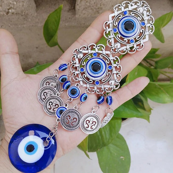 Κρεμαστό τοίχου Φυλαχτό Lucky Charm Blessing Protection Δώρο Τουρκικό μπλε κακό μάτι Hamsa Hand Flower για διακόσμηση σπιτιού