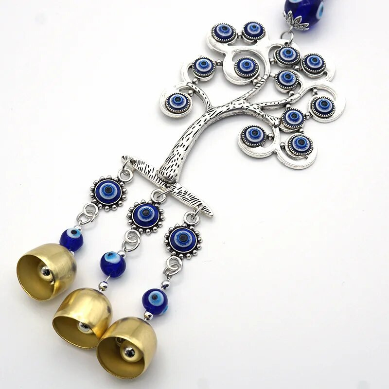 Velnio akies mėlyna apsauga nuo blogio karoliuko Gyvybės medis Kutas Varpelis Vėjo varpeliai pakabukas Amuletas Talismanas Feng Shui namų dekoras