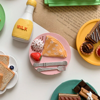 Hrana Magnet za hladnjak Ručno oslikana poslijepodnevna čajna desertna torta 3D magneti za hladnjak Suveniri Magnetske naljepnice za hladnjak Poklon