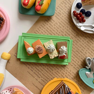 Hrana Magnet za hladnjak Ručno oslikana poslijepodnevna čajna desertna torta 3D magneti za hladnjak Suveniri Magnetske naljepnice za hladnjak Poklon