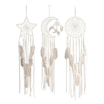 Indian Feather Dreamcatcher Moon Star Wall Κρεμαστό DIY Διακόσμηση Δωματίου Χειροποίητο Αισθητικό ρετρό Dream Catcher Wind Chime Στολίδι
