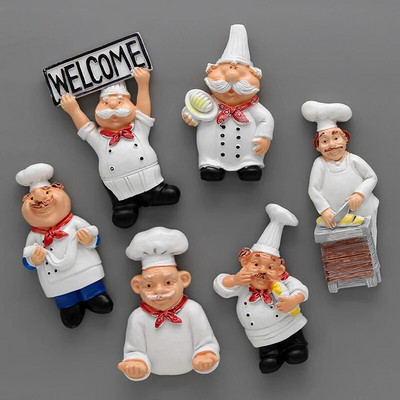 Karikatūra radošā maize šefpavārs ledusskapis magne 3d ledusskapja magnēti Multfilmu varoņu ledusskapja uzlīmes mājas dekorēšanas dāvanas