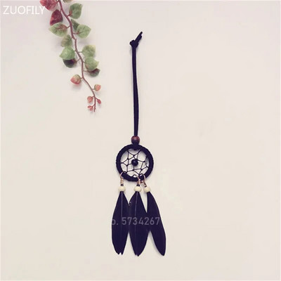 Mini apărător de vise colorat cu pene oglindă pandantiv artizanat interior dormitor acasă agățat perete accesorii de decorare mașină