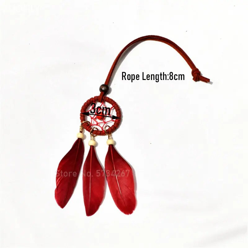 Mini šareni hvatač snova privjesak od perja i ogledala Ručno rađen zanatski interijer spavaće sobe kućni zidni pribor za ukrašavanje automobila