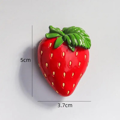 Magneți creativi pentru frigider cu fructe 3D, măr artificiale, banane, căpșuni, cireșe, portocale, piersici, autocolant magnetic pentru decorarea ușii frigiderului