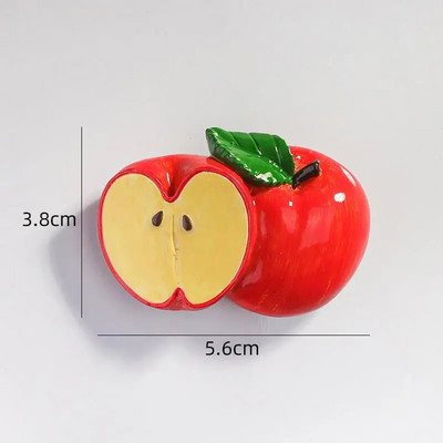 Magneți creativi pentru frigider cu fructe 3D, măr artificiale, banane, căpșuni, cireșe, portocale, piersici, autocolant magnetic pentru decorarea ușii frigiderului
