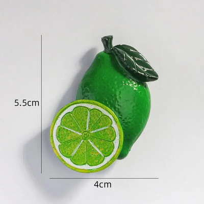 Magneți creativi pentru frigider cu fructe 3D, măr artificiale, banane, căpșuni, cireșe, portocale, piersici, autocolant magnetic pentru decorarea ușii frigiderului