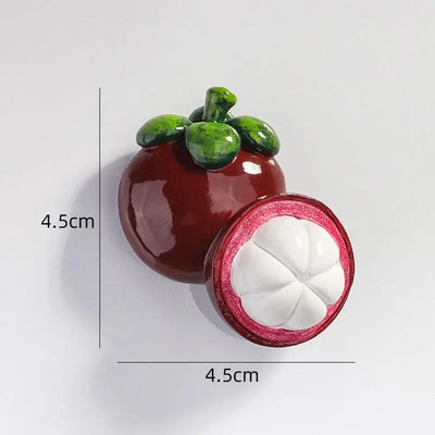 Magneți creativi pentru frigider cu fructe 3D, măr artificiale, banane, căpșuni, cireșe, portocale, piersici, autocolant magnetic pentru decorarea ușii frigiderului