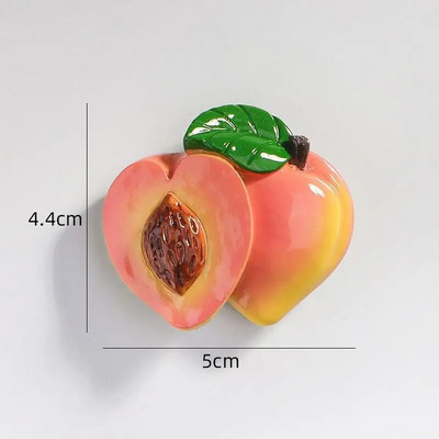 Magneți creativi pentru frigider cu fructe 3D, măr artificiale, banane, căpșuni, cireșe, portocale, piersici, autocolant magnetic pentru decorarea ușii frigiderului