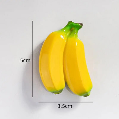 Magneți creativi pentru frigider cu fructe 3D, măr artificiale, banane, căpșuni, cireșe, portocale, piersici, autocolant magnetic pentru decorarea ușii frigiderului