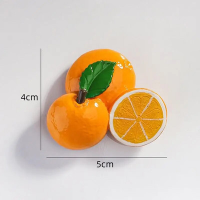 Magneți creativi pentru frigider cu fructe 3D, măr artificiale, banane, căpșuni, cireșe, portocale, piersici, autocolant magnetic pentru decorarea ușii frigiderului