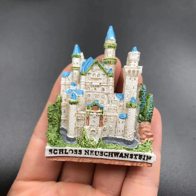 Kreativni ukras s magnetom za hladnjak SAD Washington Njemačka dvorac Neuschwanstein Francuska Italija Sirija Suvenir s magnetom za sat s kukavicom