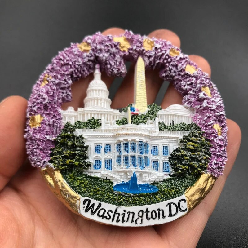 Kreativni ukras s magnetom za hladnjak SAD Washington Njemačka dvorac Neuschwanstein Francuska Italija Sirija Suvenir s magnetom za sat s kukavicom