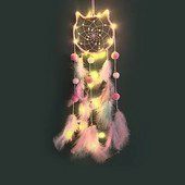 Kawaii Dreamcatcher Suncatcher Feather Φωτιστικό LED Φεγγάρι Star Catcher Δωμάτιο Εσωτερικό Παράθυρο Αυτοκινήτου Κρεμαστό Δώρο Διακόσμηση Κήπου