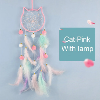 Kawaii Dreamcatcher Suncatcher Feather Φωτιστικό LED Φεγγάρι Star Catcher Δωμάτιο Εσωτερικό Παράθυρο Αυτοκινήτου Κρεμαστό Δώρο Διακόσμηση Κήπου