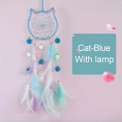 Kawaii Dreamcatcher Suncatcher Feather Φωτιστικό LED Φεγγάρι Star Catcher Δωμάτιο Εσωτερικό Παράθυρο Αυτοκινήτου Κρεμαστό Δώρο Διακόσμηση Κήπου