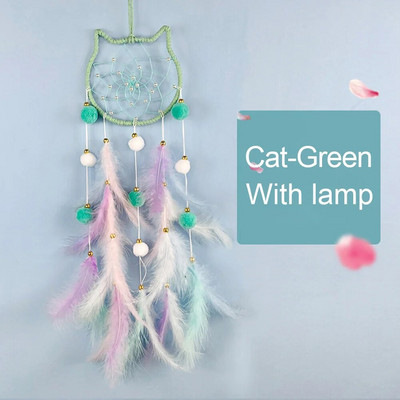 Kawaii Dreamcatcher Suncatcher Feather Φωτιστικό LED Φεγγάρι Star Catcher Δωμάτιο Εσωτερικό Παράθυρο Αυτοκινήτου Κρεμαστό Δώρο Διακόσμηση Κήπου