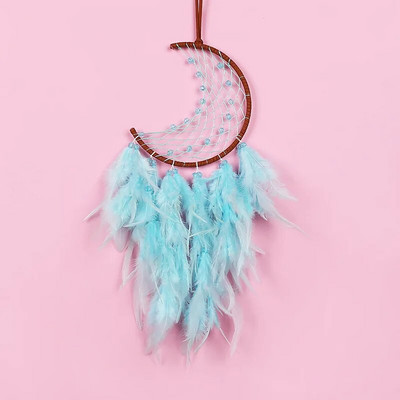 Djevojka Srce Dreamcatcher Poklon za dekoraciju spavaće sobe Ručno izrađeno perje Hvatač snova Wind Chimes Art Chimes Darovi za Valentinovo