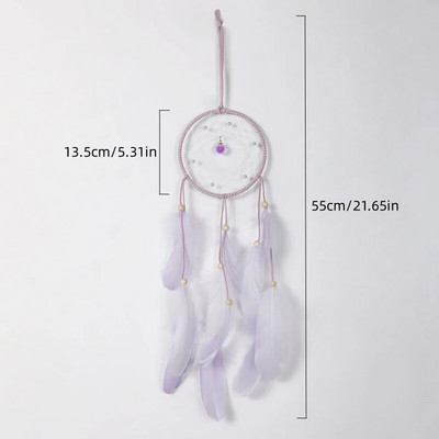 Djevojka Srce Dreamcatcher Poklon za dekoraciju spavaće sobe Ručno izrađeno perje Hvatač snova Wind Chimes Art Chimes Darovi za Valentinovo
