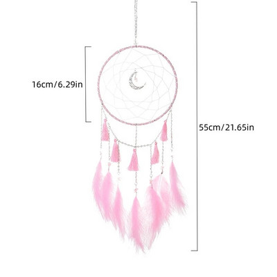 Djevojka Srce Dreamcatcher Poklon za dekoraciju spavaće sobe Ručno izrađeno perje Hvatač snova Wind Chimes Art Chimes Darovi za Valentinovo