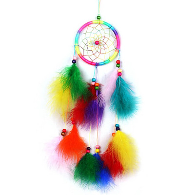 Apărător de vise în stil indian nou, lună, clopoței de vânt, ornament de perete, decorare pentru cameră pentru fete, prins de vise cu pene