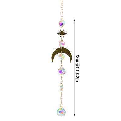 Apărător de vise în stil indian nou, lună, clopoței de vânt, ornament de perete, decorare pentru cameră pentru fete, prins de vise cu pene