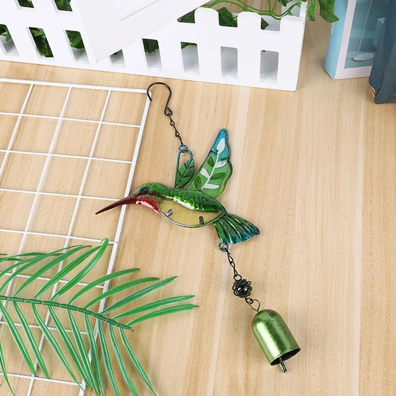 Zvono vjetra Kolibrići Vilin konjic Metalno staklo Oslikani rukotvorini Viseći privjesci Kućni vrt Uređenje dvorišta na otvorenom