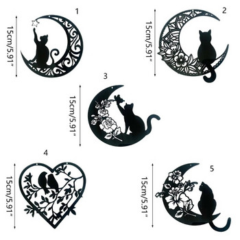 Halloween Black Cats Moon Sun Catchers Μενταγιόν Διακόσμηση για γραφείο υπνοδωματίου