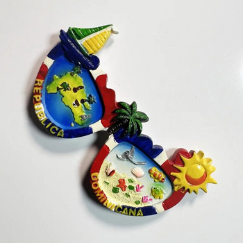 Доминиканската република Магнити за хладилник Туристически сувенири Декорация на дома Сватба Подаръци за рожден ден Табло за съобщения Магнитни стикери