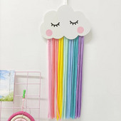 Rainbow Hair Vibuhoidja Organiseerija Tüdrukutele Makramee Tutid Kodu Seinale Riputav Juukseklamber Riidehoidja Kawaii Toa Decor