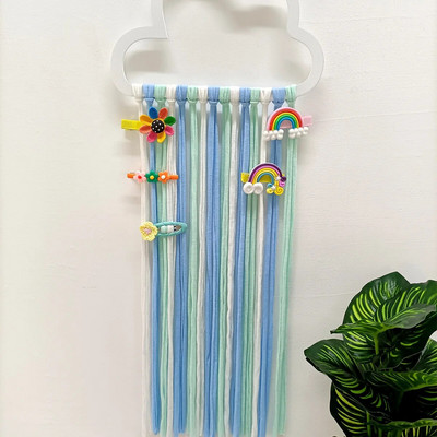 Rainbow Hair Vibuhoidja Organiseerija Tüdrukutele Makramee Tutid Kodu Seinale Riputav Juukseklamber Riidehoidja Kawaii Toa Decor