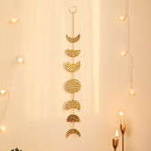 Fazele lunii de aur Agățat pe perete Boho Metal Moon Garland Artă de perete Boemia Decor de cameră Estetică Living Dormitor Decor de creșă