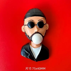 Dropshipping Creative Léon Resin šaldytuvo magnetas 3D šaldytuvo magnetas Klasikinis filmų personažai Šaldytuvo magnetinis lipdukas
