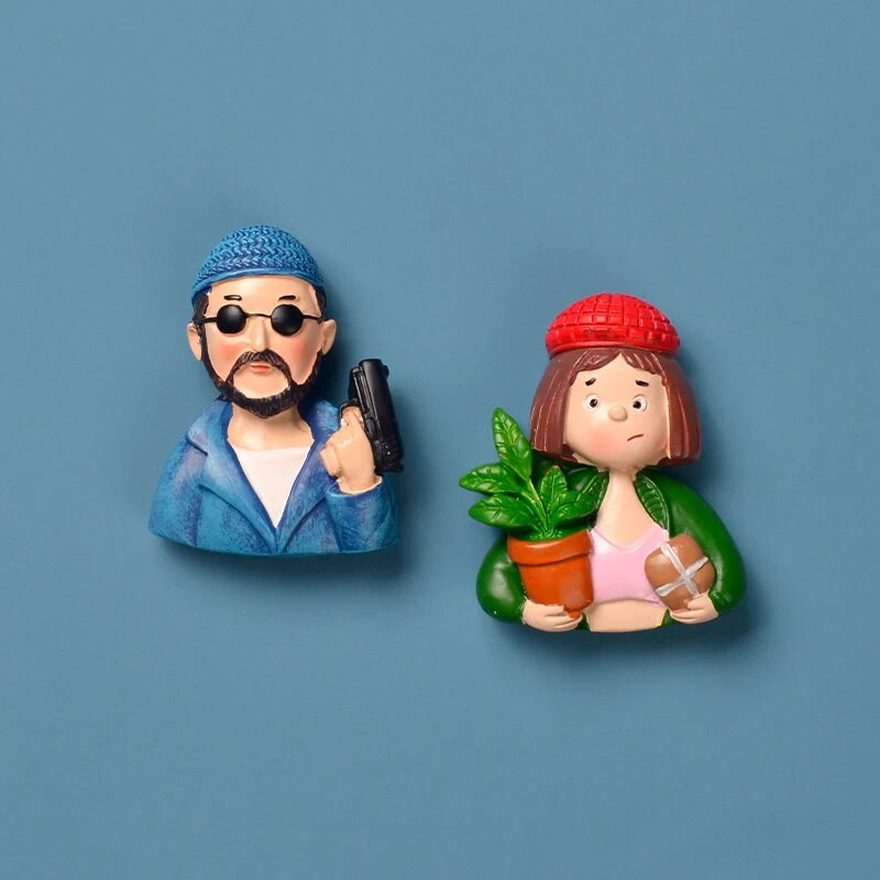 Dropshipping Creative Léon Resin šaldytuvo magnetas 3D šaldytuvo magnetas Klasikinis filmų personažai Šaldytuvo magnetinis lipdukas