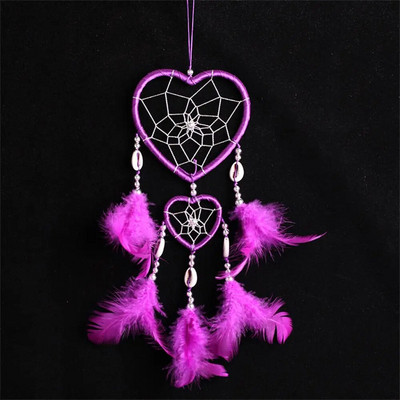 New Indian Ann Style Love Heart Feather Dream Catcher Clopote eoliene Perete interior al mașinii Dream Catcher Ornamente Ins Dream Catcher